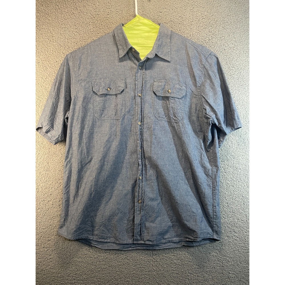 Wrangler  Mens XLT Tall Gray  Short Sleeve Button Down Shirt